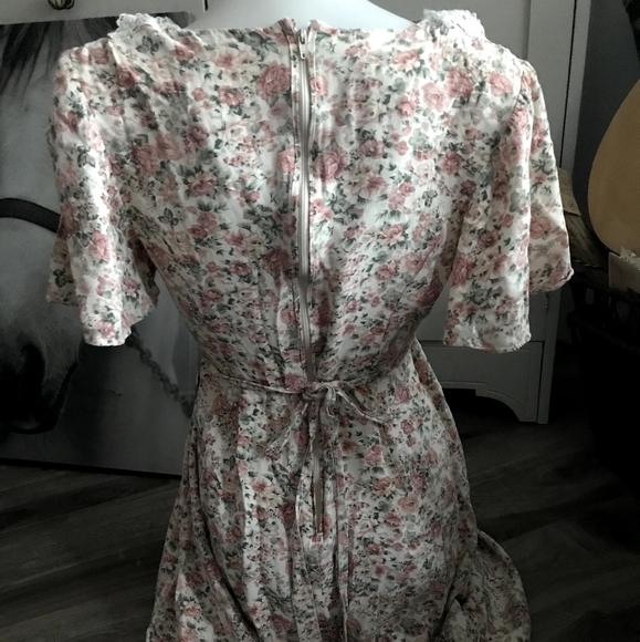 Vtg Braemar Petites Jeremy Scott Floral Dress 7/8 - Picture 3 of 5